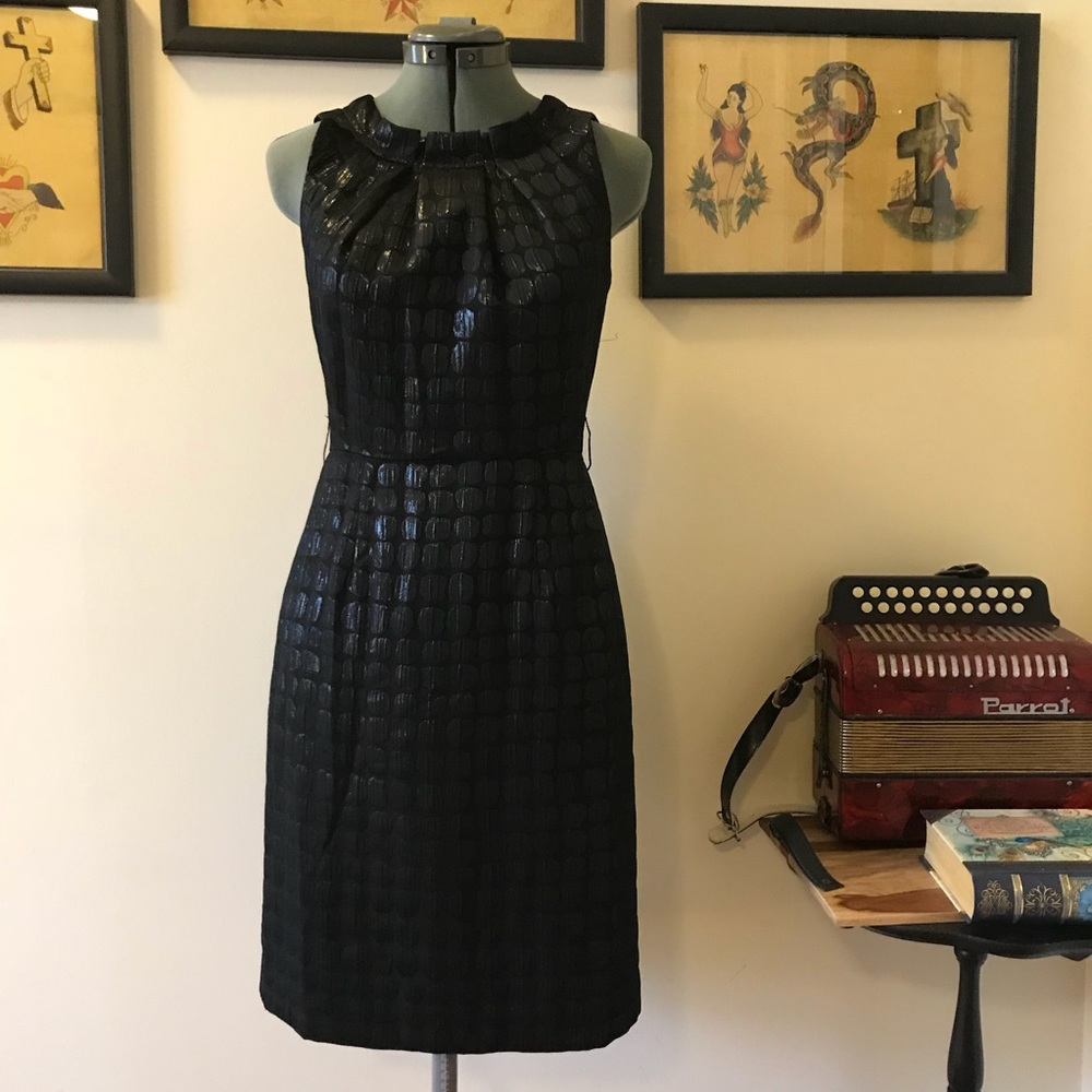 BOGO Black metallic  jacquard dotted sheath